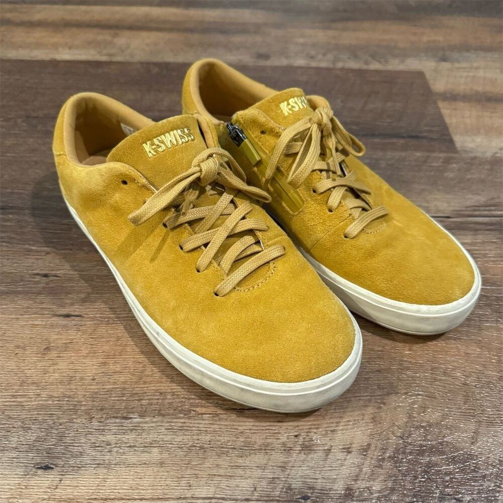K-Swiss Court Pro Startup Sneakers Faux Suede Mustard Yellow 8 Retro Walking